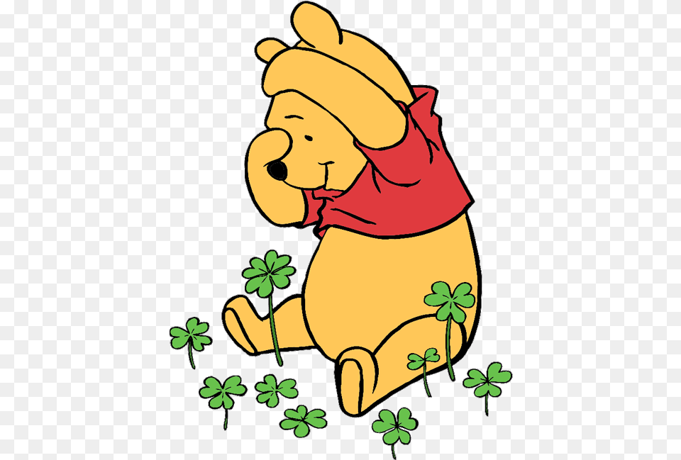 Winnie The Pooh Clover, Cartoon, Face, Head, Person Free Png Download