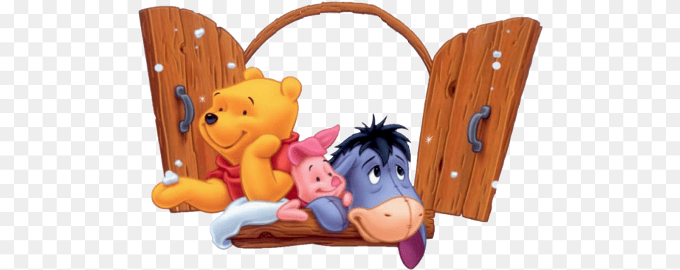 Winnie The Pooh Group Clipart Winnie Pooh Baby Christmas, Crib, Furniture, Infant Bed Png Image