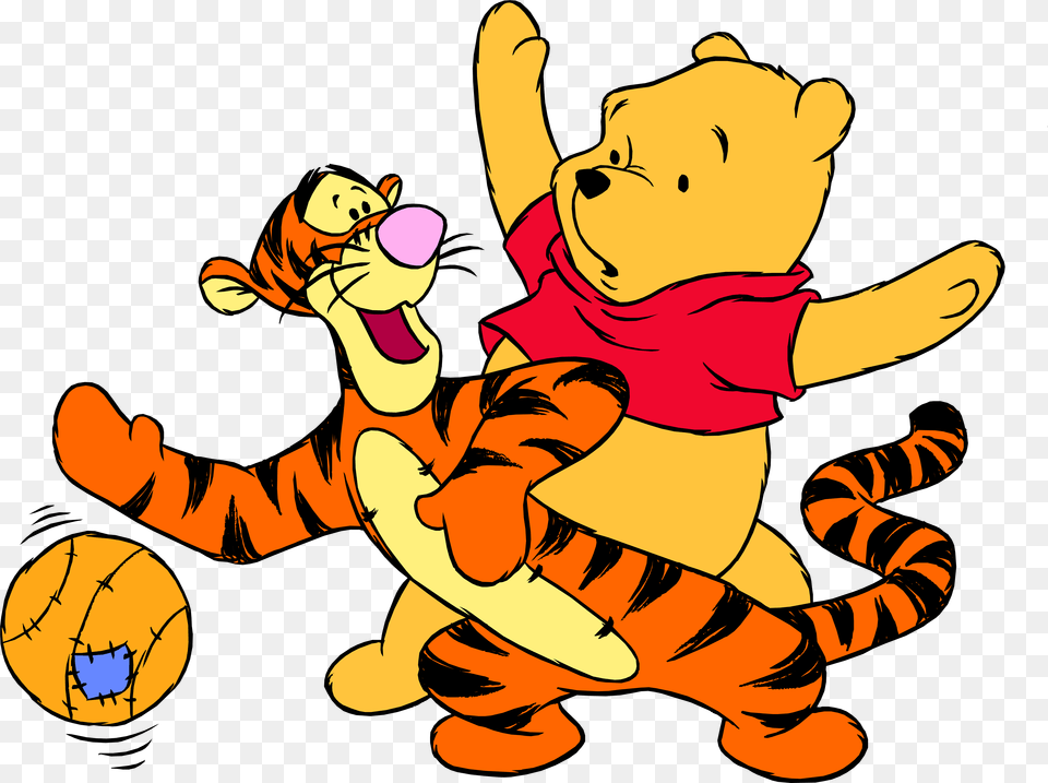 Winnie The Pooh Image Winnie The Pooh And Tigger Playing, Baby, Person, Cartoon, Face Free Png