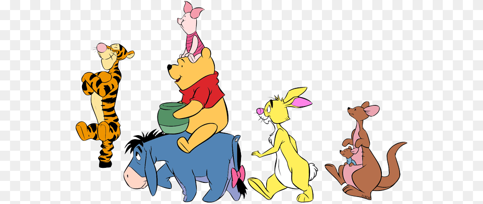 Winnie The Pooh Mixed Group Clip Art Disney Clip Art Galore, Cartoon, Baby, Person, Book Free Png