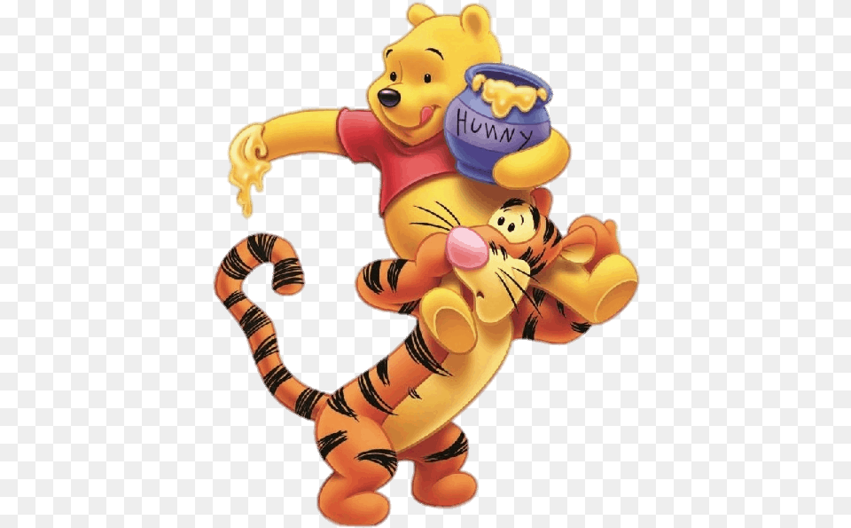 Winnie The Pooh On Tigger S Shoulders Friends Winnie The Pooh, Baby, Person, Plush, Toy Png Image
