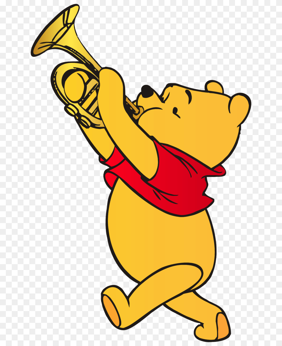 Winnie The Pooh Playing Trumpet Clip Art Web Clipart, Brass Section, Horn, Musical Instrument, Dynamite Png Image