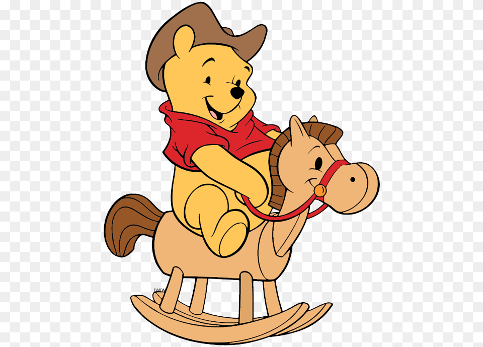 Winnie The Pooh Riding A Horse, Furniture Free Png