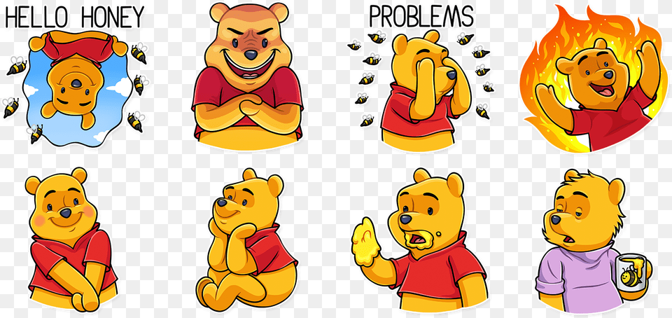 Winnie The Pooh Telegram Sticker, Animal, Bear, Mammal, Wildlife Free Transparent Png
