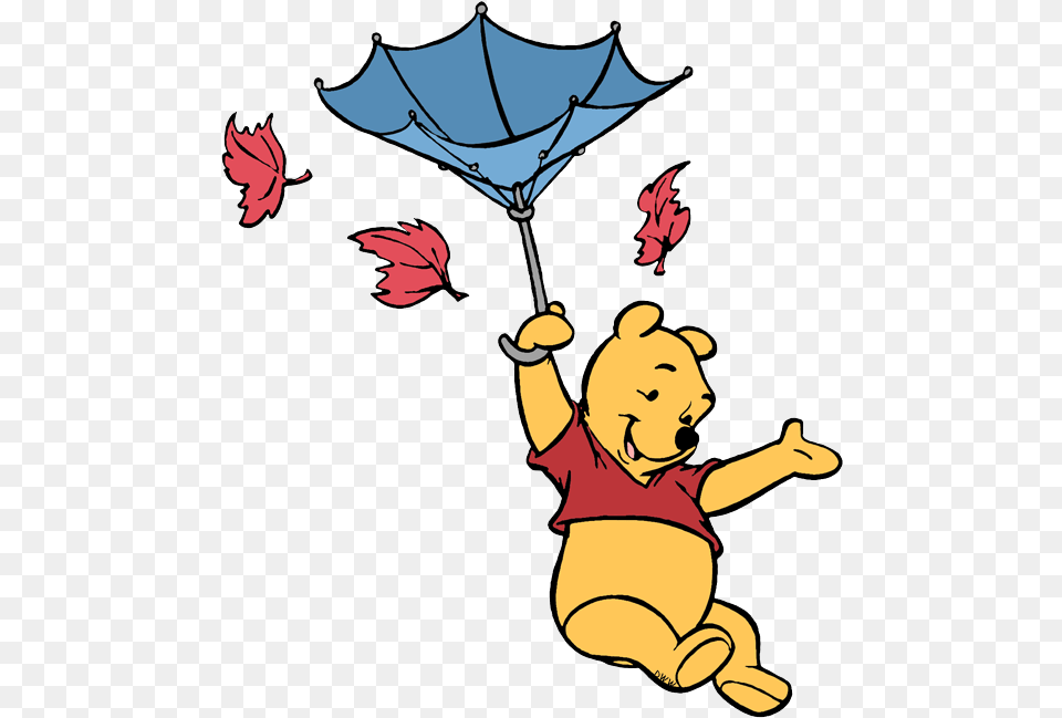 Winnie The Pooh With Umbrella Winnie The Pooh Fall, Baby, Person, Canopy, Cartoon Free Transparent Png