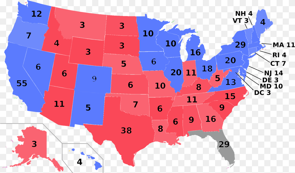 Winning The Electoral College Map Red United States, Chart, Plot, Person, Baby Free Png Download