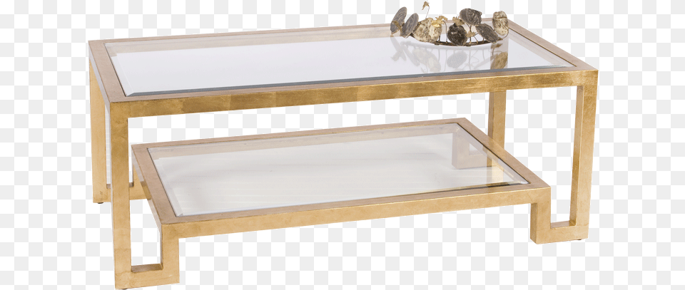 Winston G Rectangle Gold Glass Coffee Table, Coffee Table, Furniture Free Png