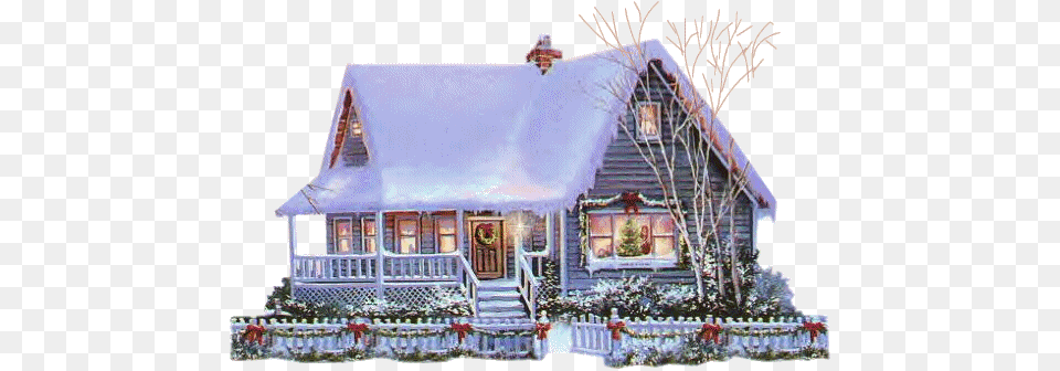 Winter, Architecture, Building, Cottage, House Free Png