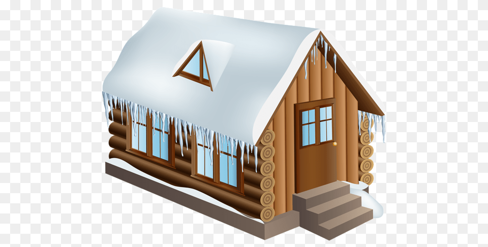 Winter, Architecture, Log Cabin, Housing, House Png Image