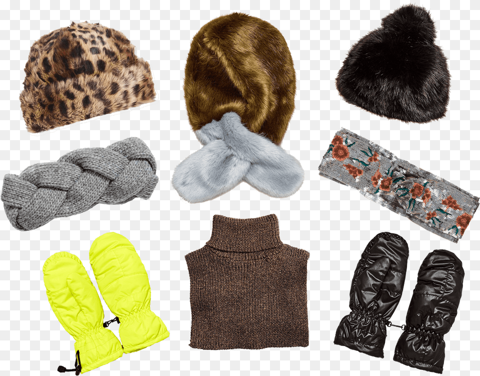 Winter Accessories, Clothing, Hat, Fur, Glove Free Png Download