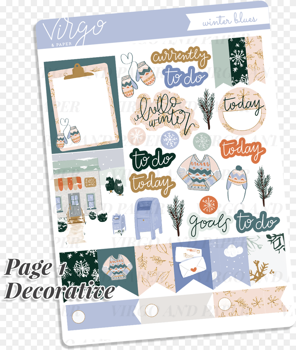 Winter Blues Weekly Planner Sticker Kit Seasonal Affective Disorder, Text, Advertisement, Poster, Plant Free Png
