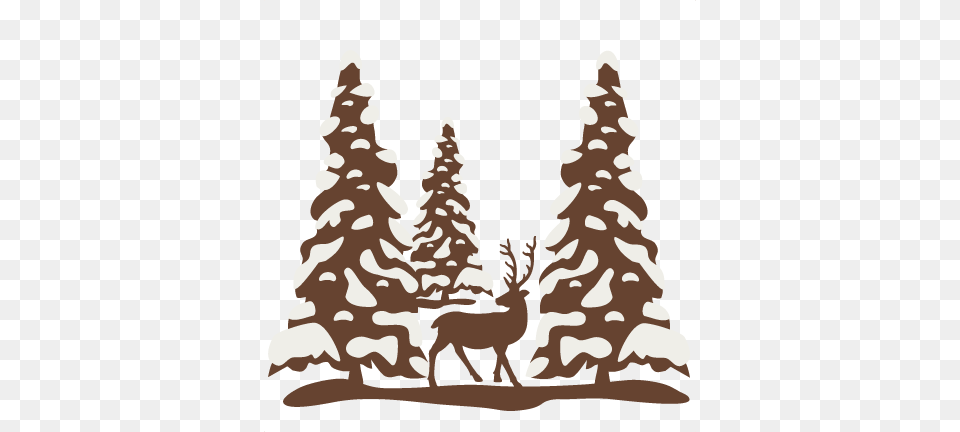 Winter Clip Art Silhouette, Tree, Plant, Fir, Animal Png Image