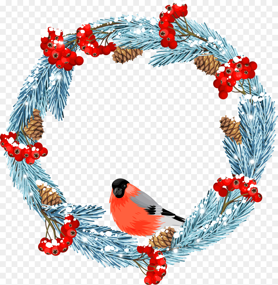 Winter Clipart Free Clip Art Winter, Wreath, Accessories, Animal, Bird Png Image