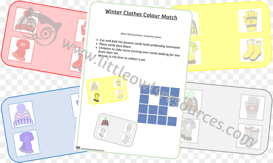 Winter Clothes Colour Match Memory Gameactivity Metal, Text Free Transparent Png