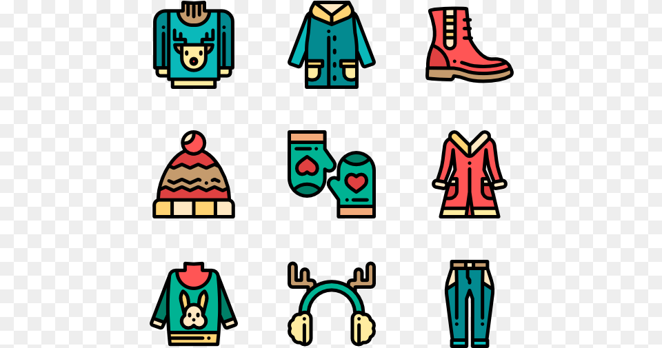 Winter Clothes Icon Clothes Cartoon, Face, Head, Person Png Image