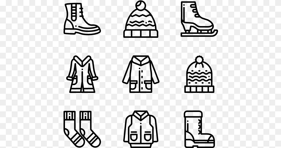 Winter Clothes Museum Icons, Gray Free Png Download