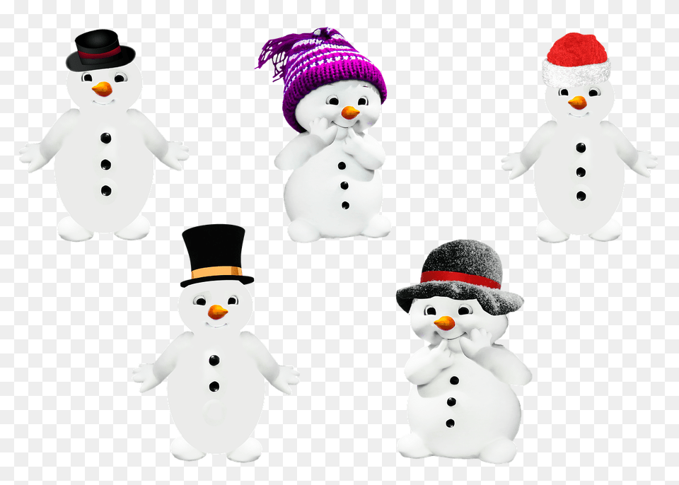 Winter Collection Of Snowmen, Nature, Outdoors, Snow, Snowman Free Png