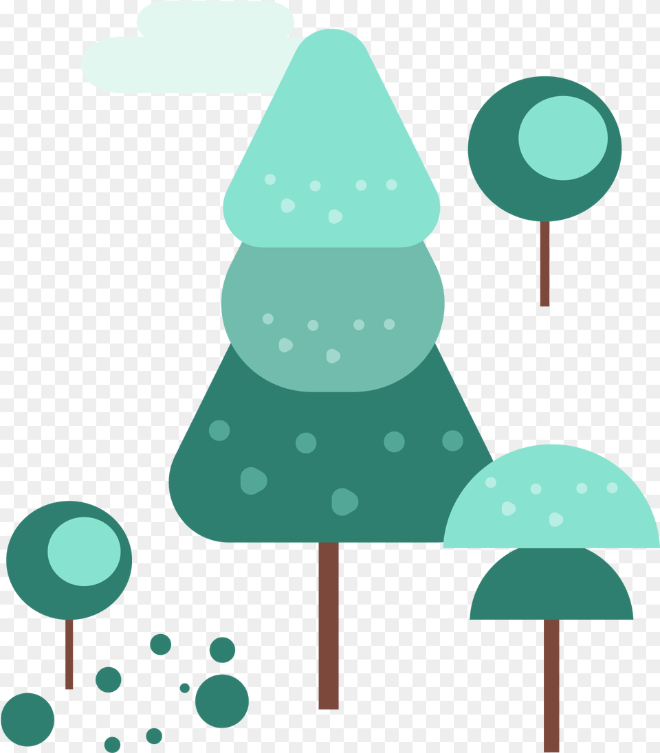 Winter Elements Trees Light Green Clouds And Vector Illustration, Food, Sweets, Outdoors, Nature Free Png Download