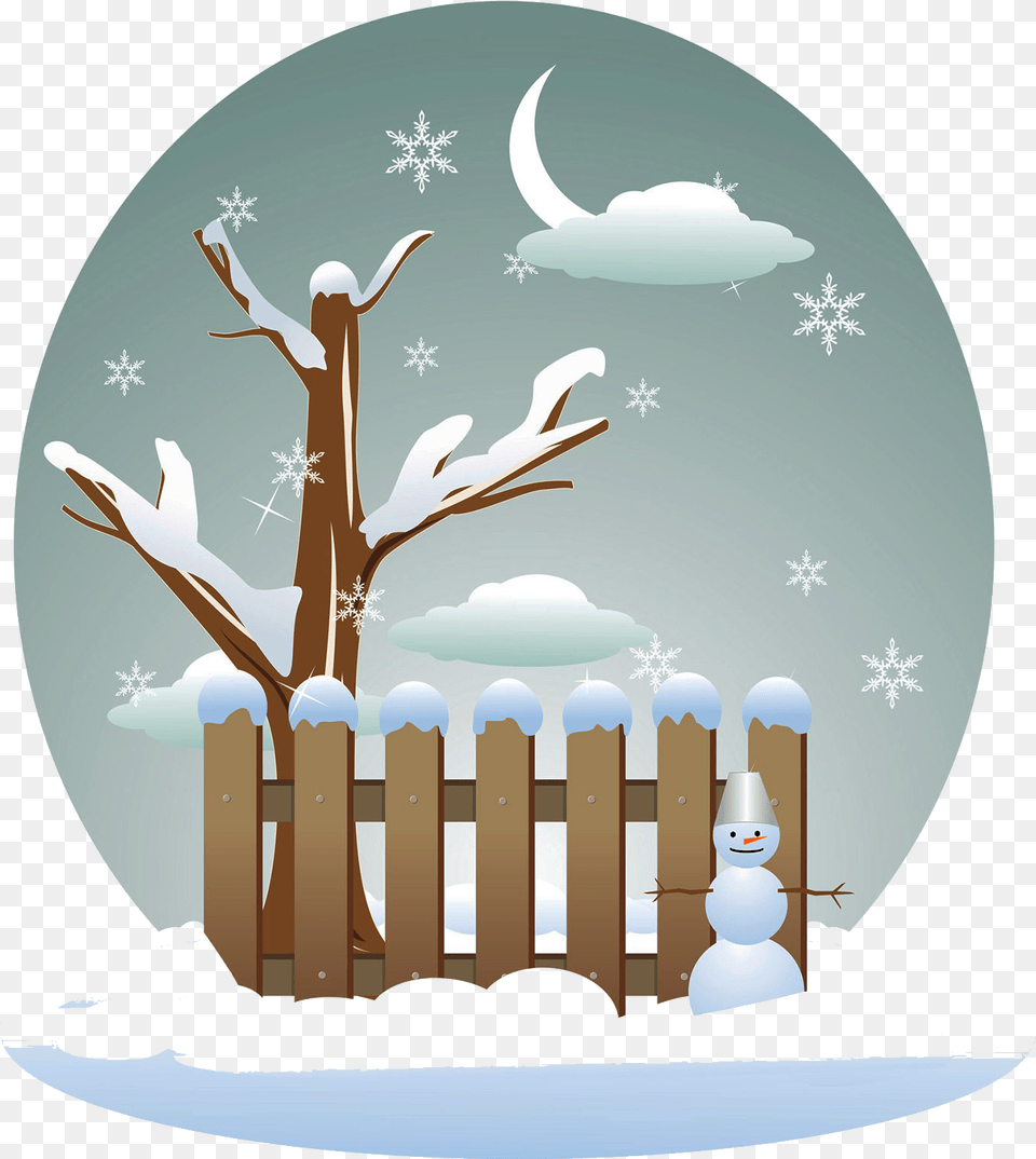 Winter February Clipart Cute Borders Vectors Animated Clip Art February, Fence, Outdoors, Astronomy, Moon Free Png