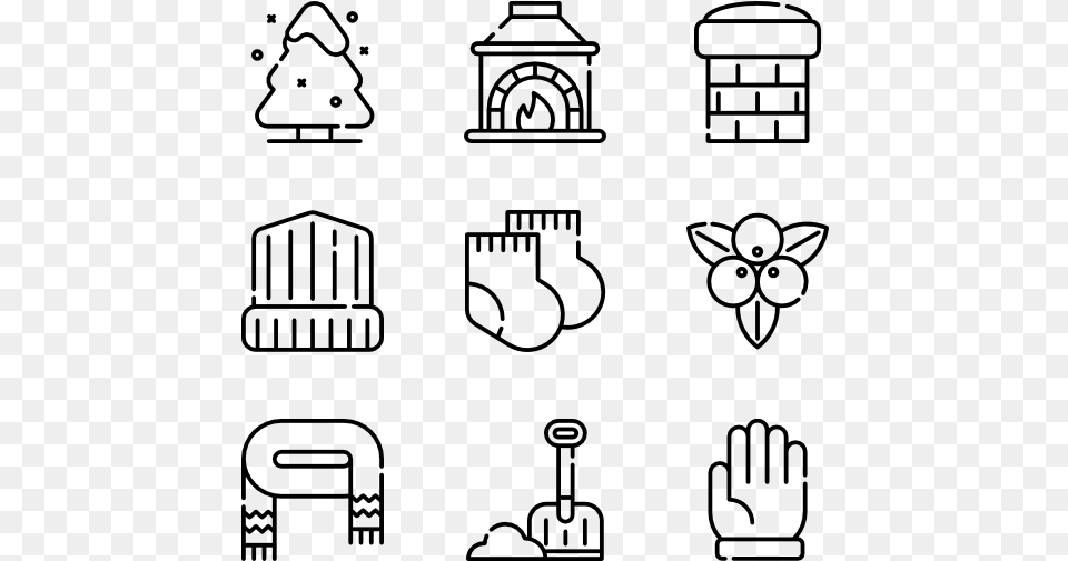 Winter Food Icons, Gray Free Png Download