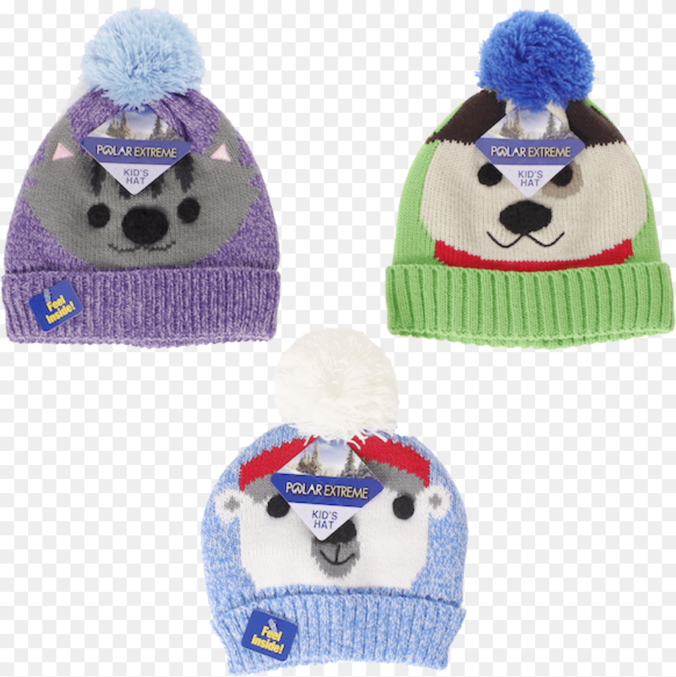 Winter Hats Kids Polar Extreme Fleece Lined Pom Animal Beanie, Cap, Clothing, Hat, Baby Free Transparent Png