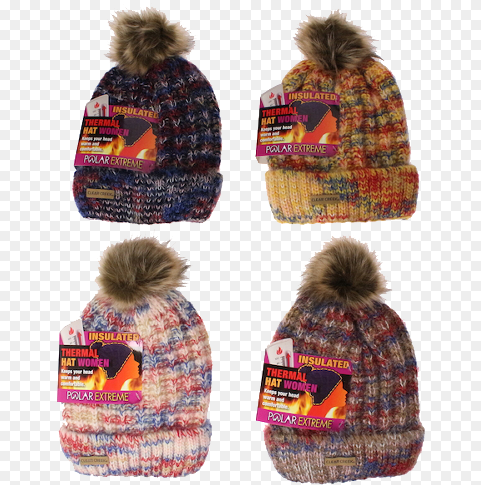 Winter Hats Ladies Polar Extreme Feather Top Crochet Beanie, Clothing, Hat, Cap, Person Free Png Download