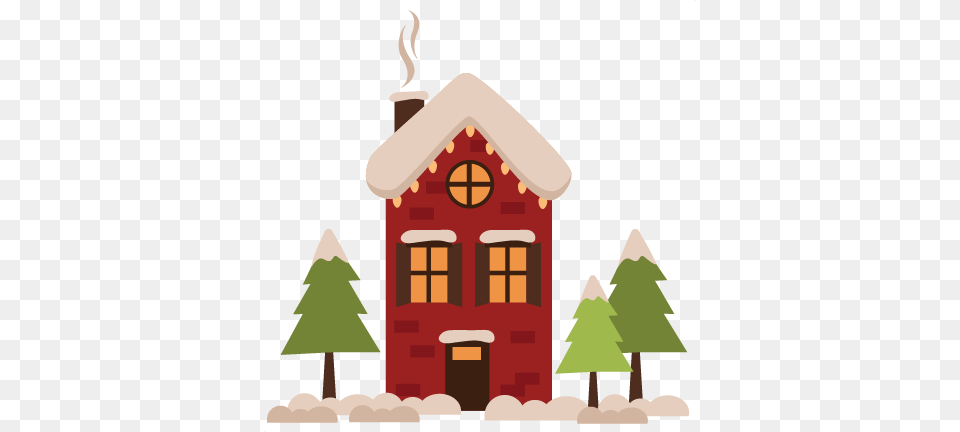 Winter House Clipart, Neighborhood, Plant, Tree, Christmas Free Png