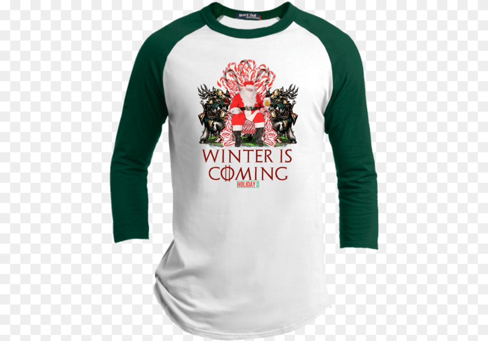 Winter Is Coming Unisex Premium Raglan Human Santapede, Clothing, Long Sleeve, Shirt, Sleeve Png