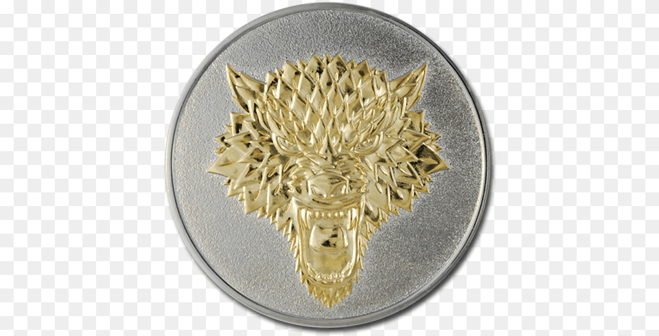 Winter Is Coming Wolf Gold Full Size Solid, Badge, Chandelier, Lamp, Logo Png Image