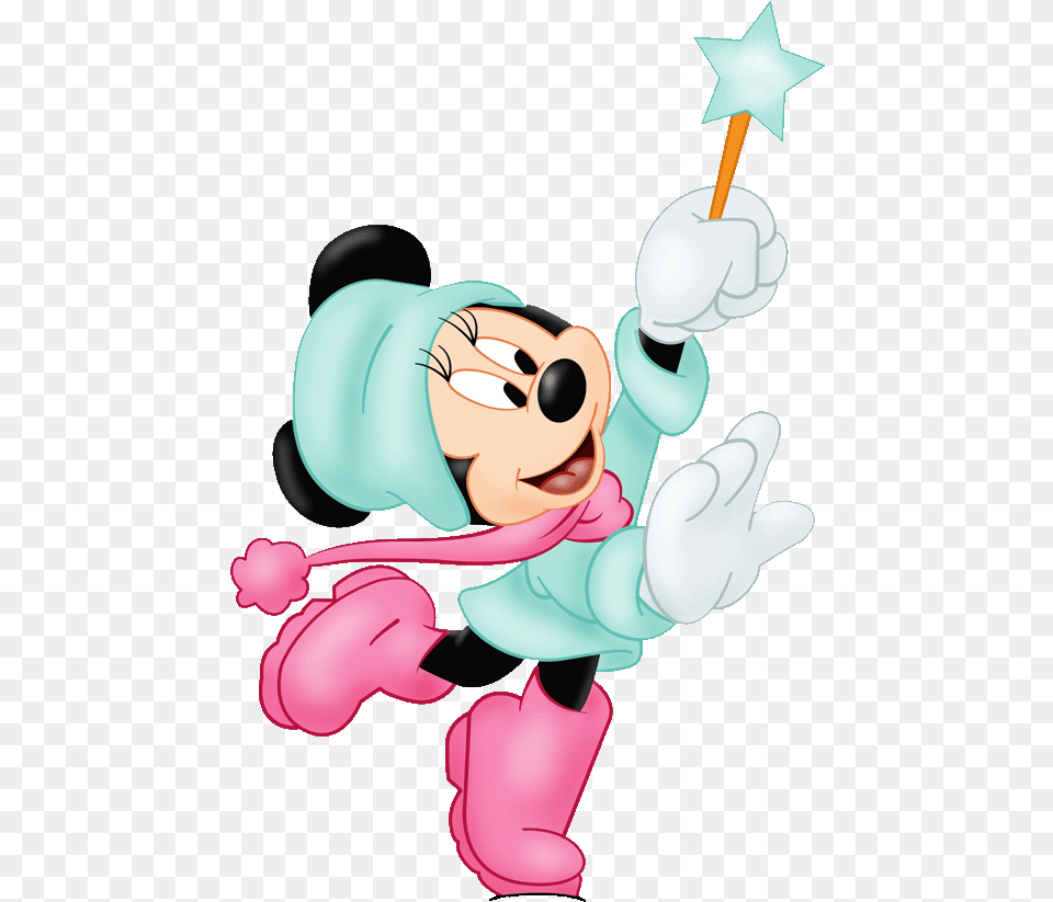 Winter Minnie Clipart Mouse Mickey Mouse And Minnie Winter, Cartoon, Helmet, Baby, Person Png