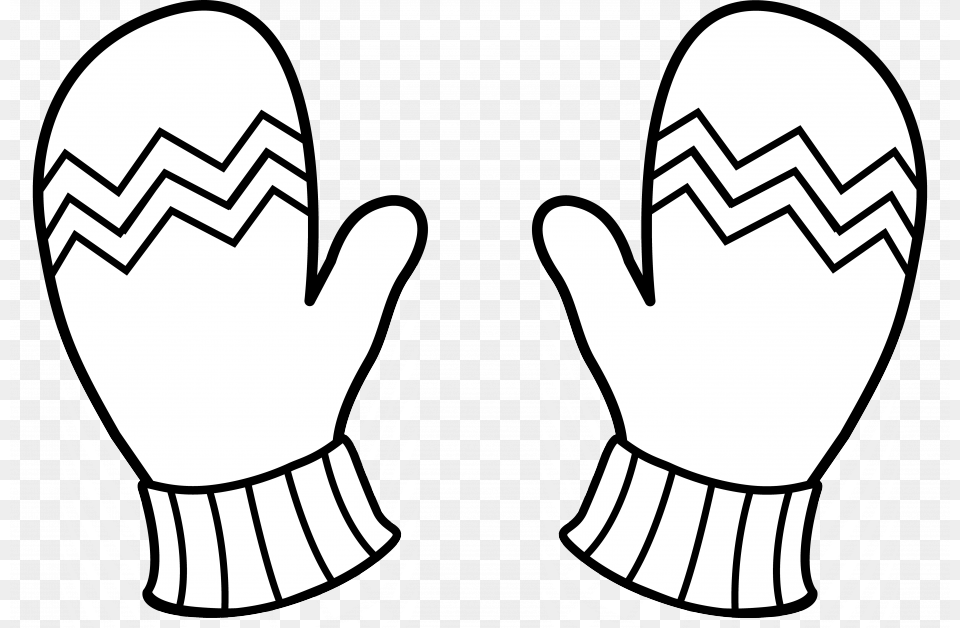 Winter Mittens For Coloring Id Uncategorized Mitten Clip Art, Clothing, Glove, Stencil Png Image