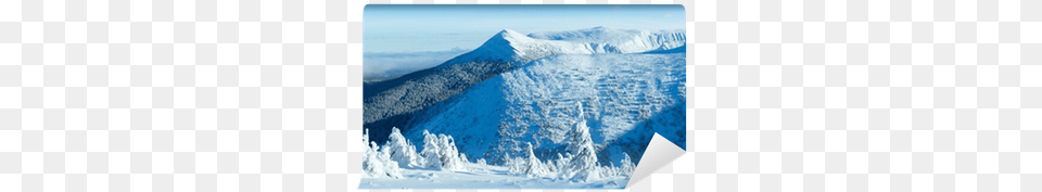 Winter Mountain Panorama With Snowy Trees Wall Mural Sea, Glacier, Scenery, Peak, Outdoors Png