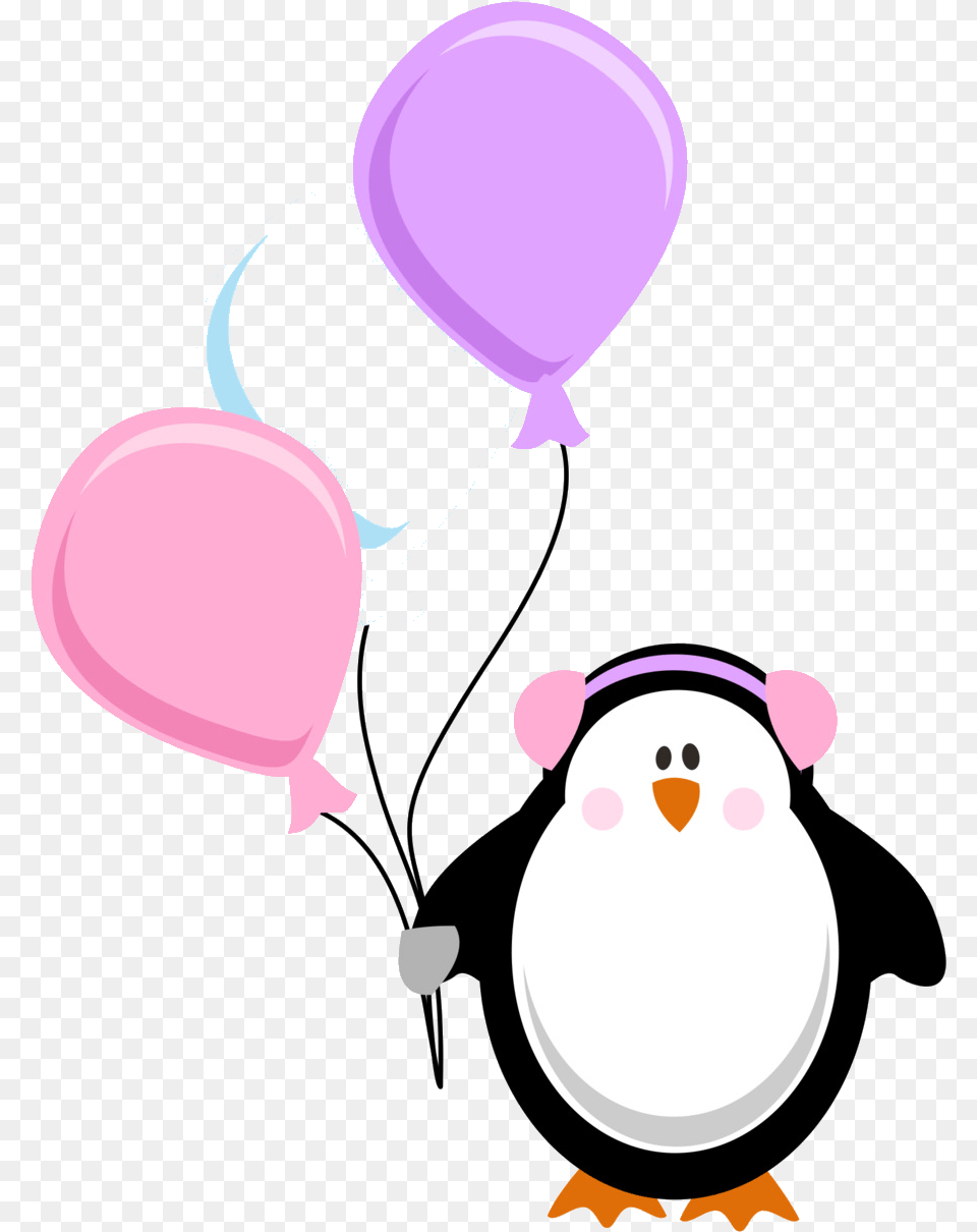 Winter Party Birthday Background Clipart Balloon Transparent Winter Happy Birthday Clipart, Animal, Bird, Penguin Png