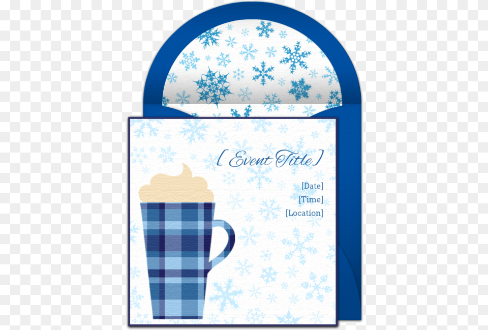 Winter Party Brunch Invitations Modern Themed Plaid, Envelope, Greeting Card, Mail, Cream Free Png Download