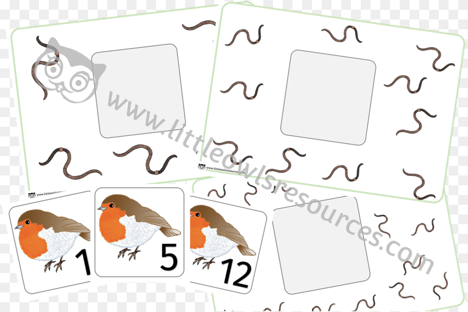 Winter Robinworms Numbercounting Activity Cartoon, Animal, Bird, Reptile, Snake Free Png Download