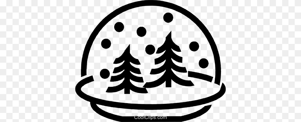 Winter Snow Globe Royalty Free Vector Clip Art Illustration, Stencil, Tree, Plant, Fir Png Image