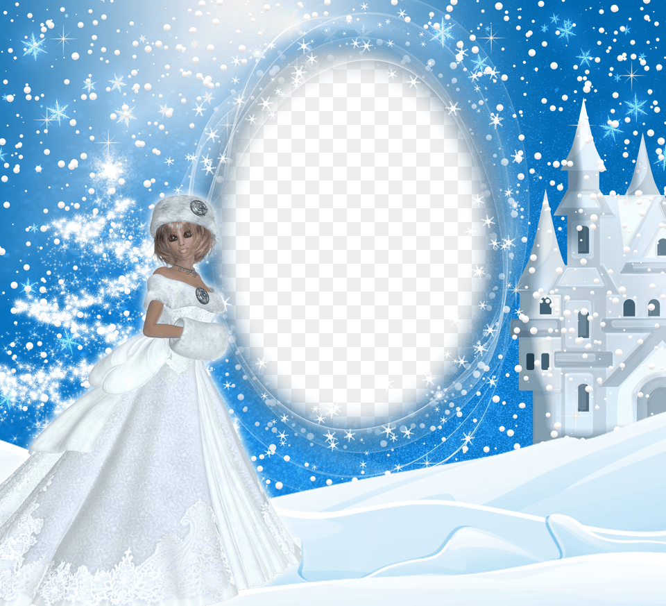 Winter Snow Lady Frame Snow Frame, Animal, Electronics, Hardware, Mammal Free Png Download