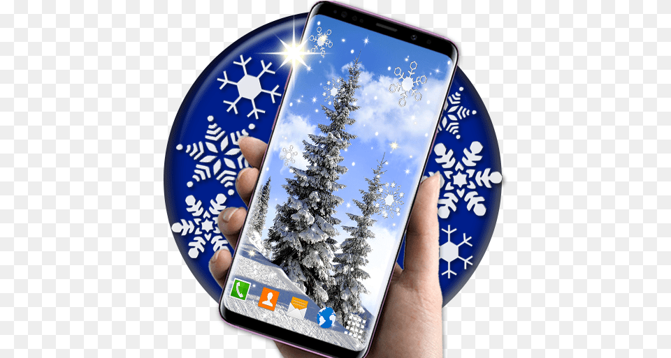 Winter Snow Wallpapers Forest Live Wallpaper Google Christmas Tree, Electronics, Mobile Phone, Phone, Plant Png