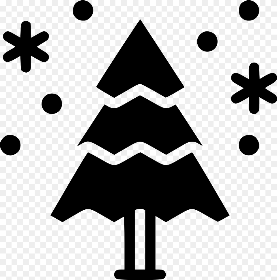 Winter Snowing Tree Snowflake Icon Download, Stencil, Symbol Free Png