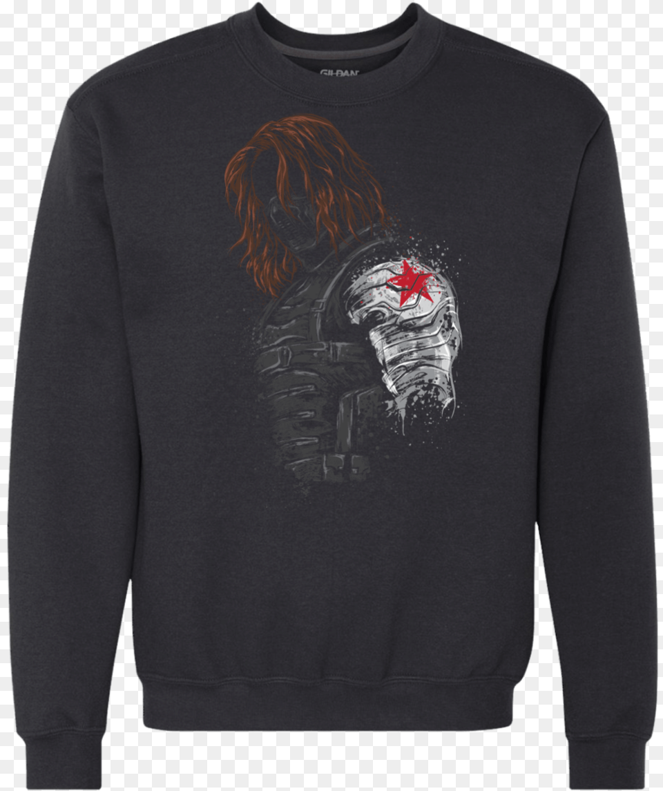 Winter Soldier Premium Crewneck Sweatshirt Long Sleeved T Shirt, Clothing, Hoodie, Knitwear, Long Sleeve Free Png
