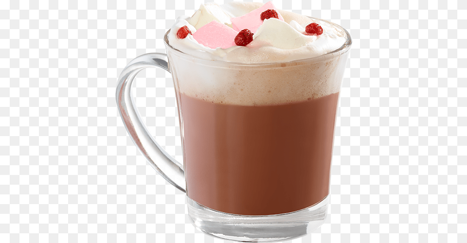 Winter Strawberry Hot Chocolate, Cup, Cream, Dessert, Food Free Png