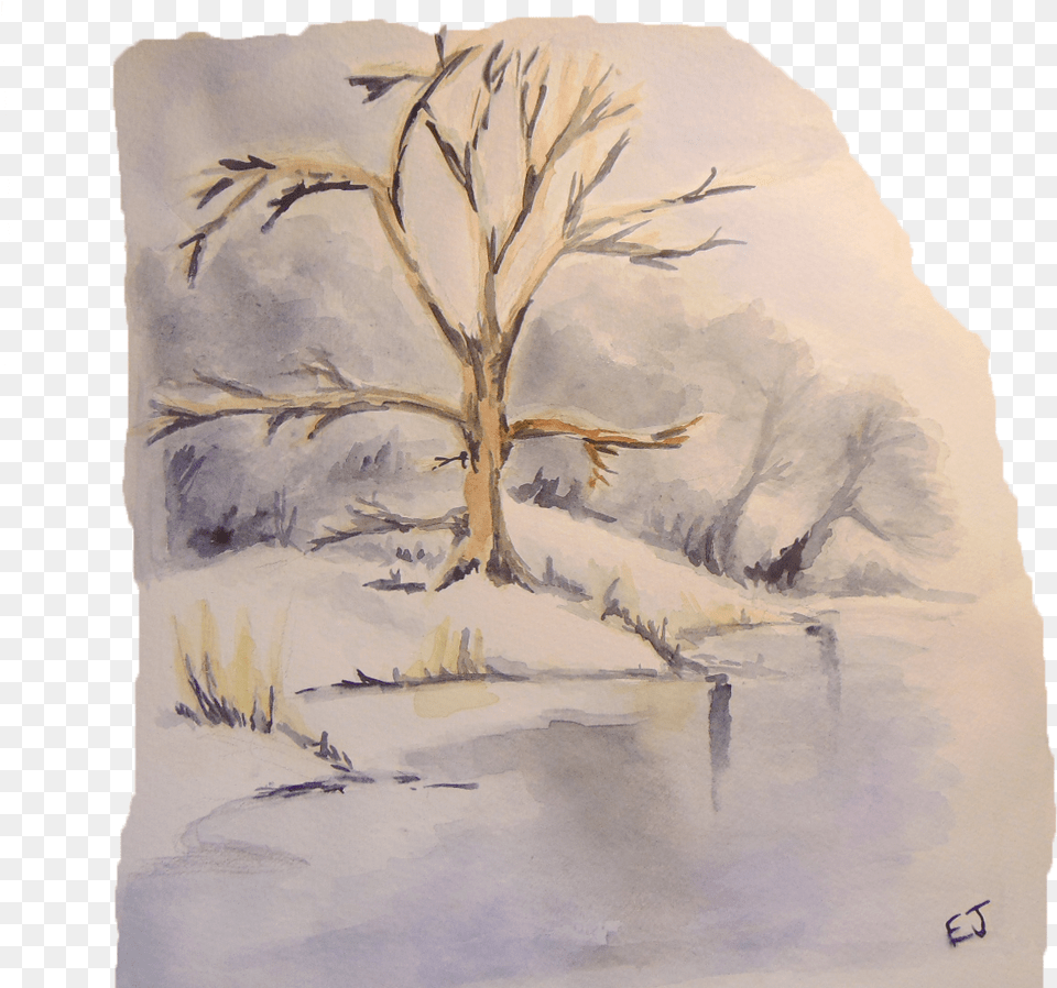 Winter Tree, Art, Painting, Drawing, Person Free Transparent Png