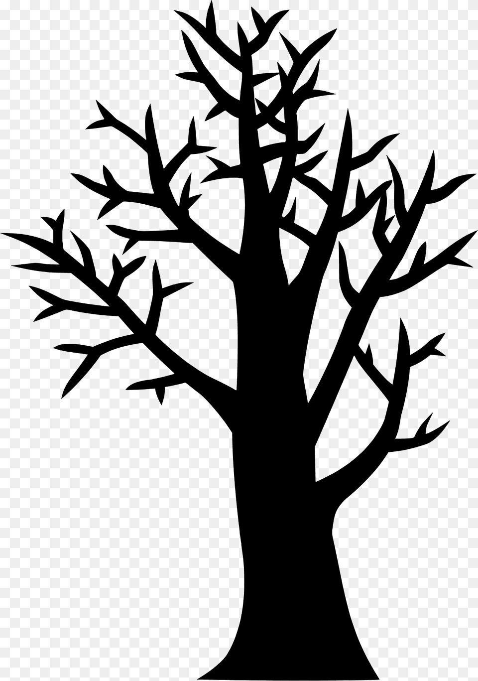 Winter Tree Silhouette, Plant, Cross, Symbol, Art Png Image