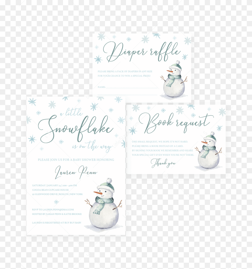 Winter Wonderland Baby Shower Invitation Kit Templates Paper, Outdoors, Text, Nature, Snow Png Image