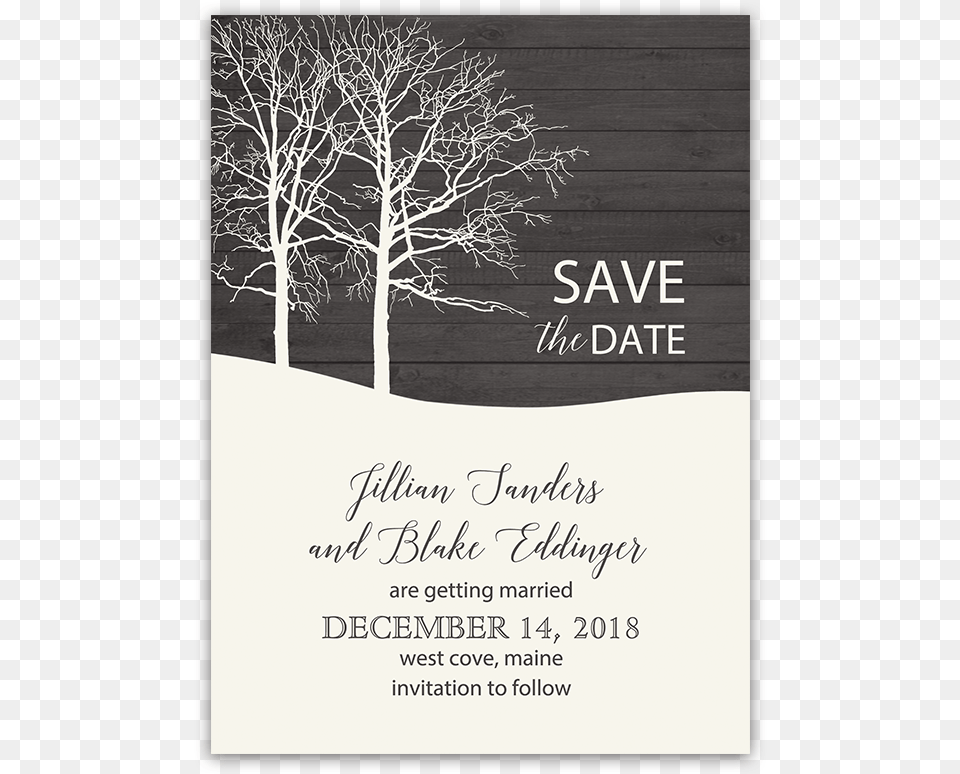 Winter Wonderland Rsvp Cards Barn Wedding Save The Date, Advertisement, Poster, Plant, Tree Png Image