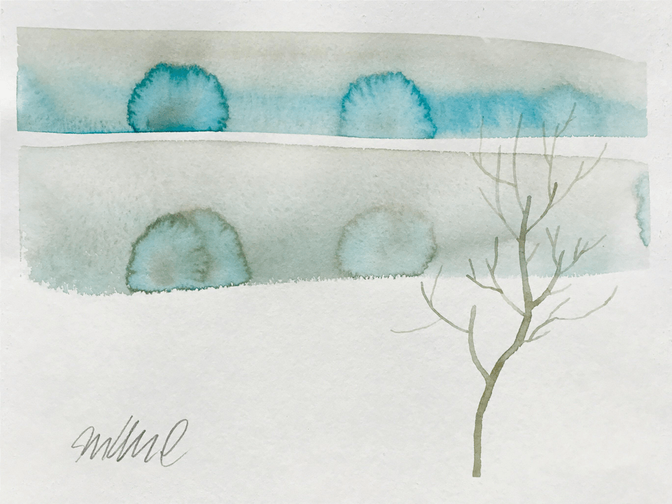 Winters Dust Watercolor Painting Free Png