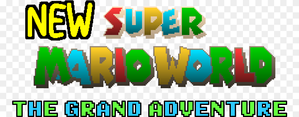 Wip New Super Mario World The Grand Adventure New Logo Graphic Design, Text, Qr Code Png Image
