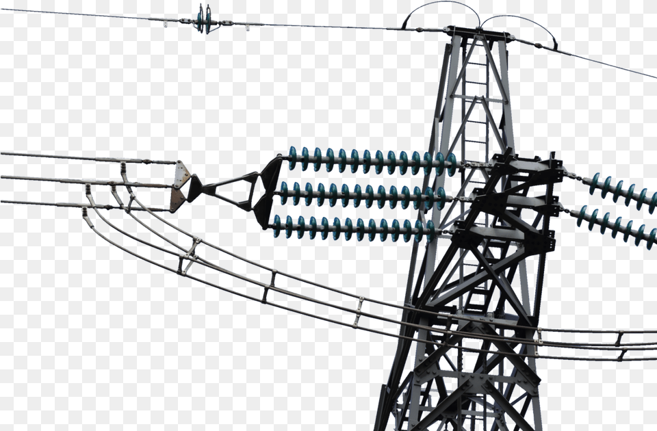 Wire Angle Electrical Supply Transparent Electric Tower, Cable, Power Lines, Electric Transmission Tower, Utility Pole Free Png Download
