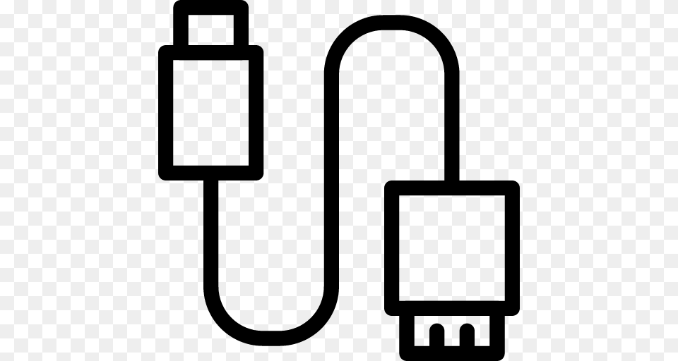 Wire Clipart Usb Cable, Gray Free Png