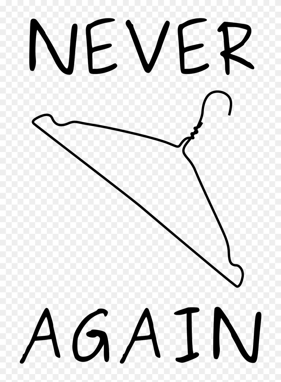 Wire Hanger Never Again Clipart, Bow, Weapon, Triangle, Text Free Transparent Png